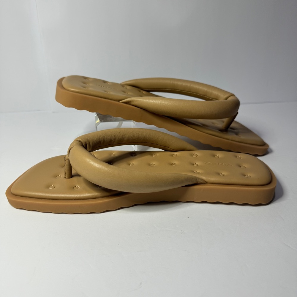 Vince Serene Leather Padded Slip On Thong Sandals Women’s US7M/UK 37 Neutral